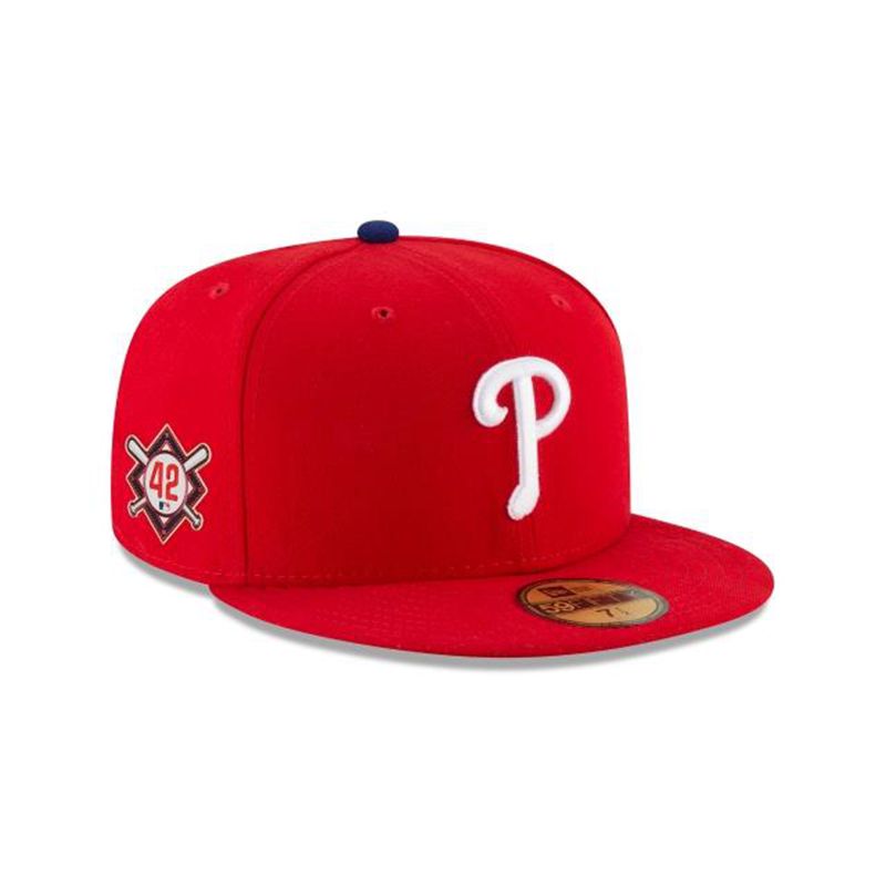 MLB Philadelphia Phillies Jackie Robinson Day 59Fifty Fitted (EFQ9479) - Red New Era Caps